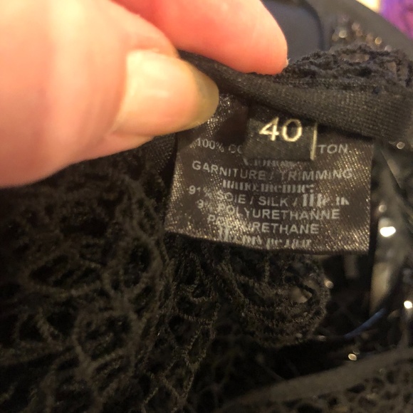 BARBARA BUI RUNWAY EMBELLISHED BLACK MINI DRESS WITH MESH SHIRT SIZE 40 - Picture 13 of 16